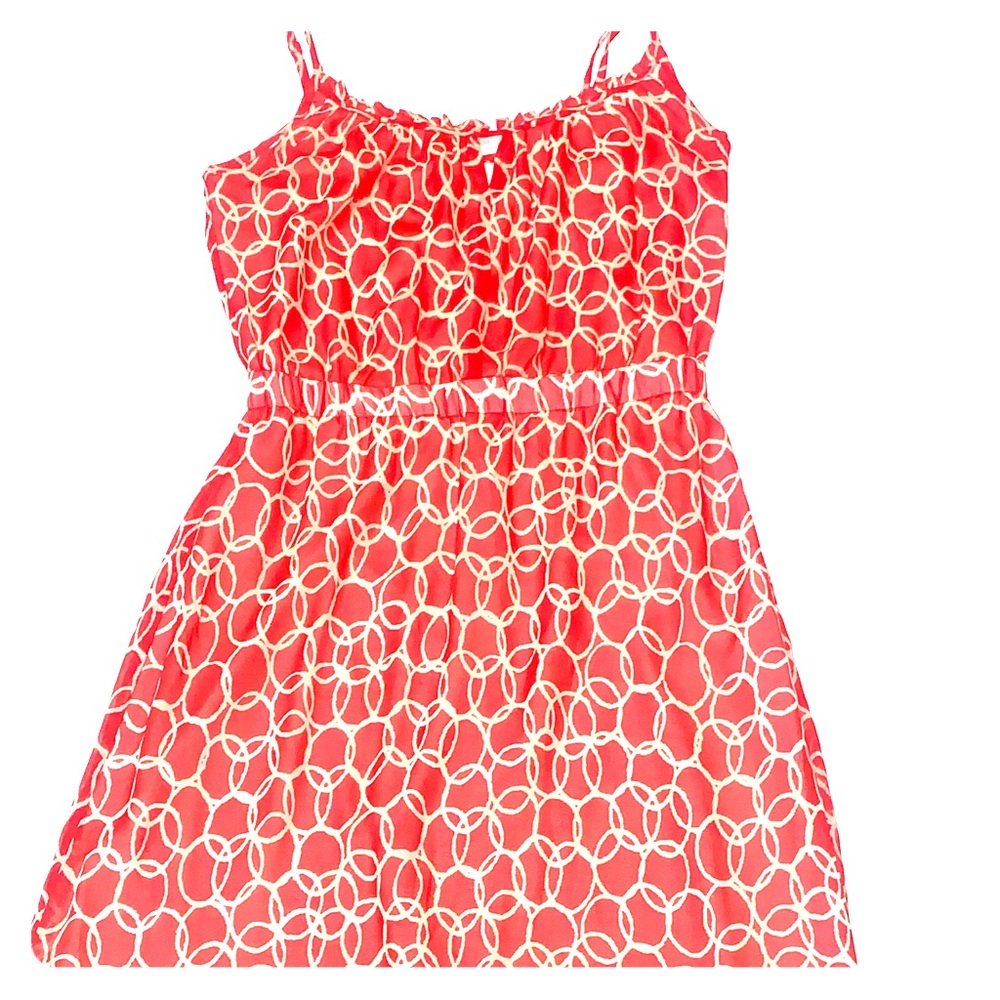 Banana Republic Coral and White Printed Maxi Dress